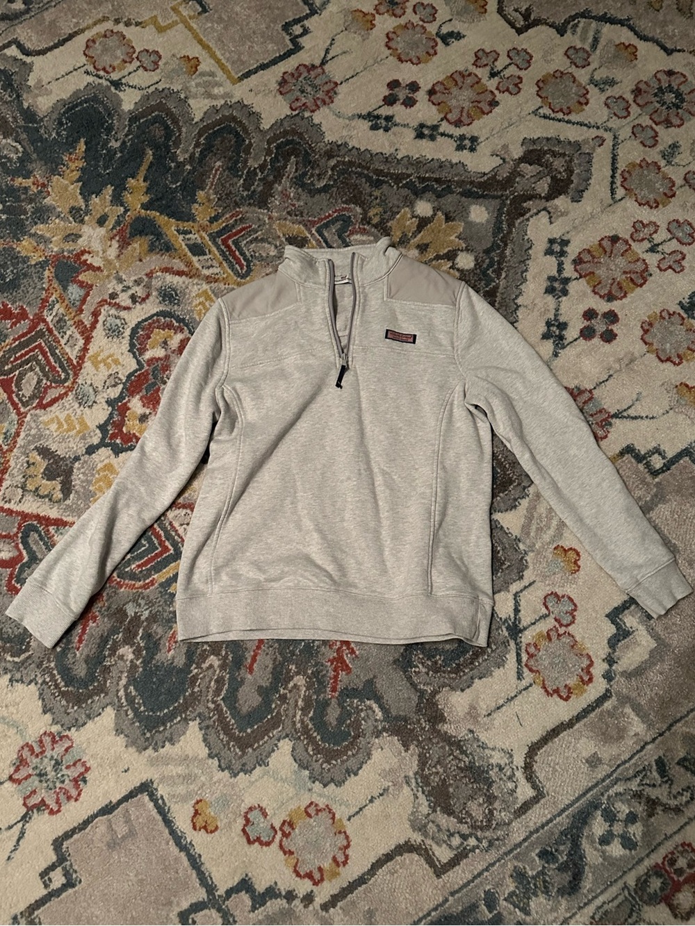 Vineyard Vines Women’s Light Gray Quarter-Zip Pullover Medium